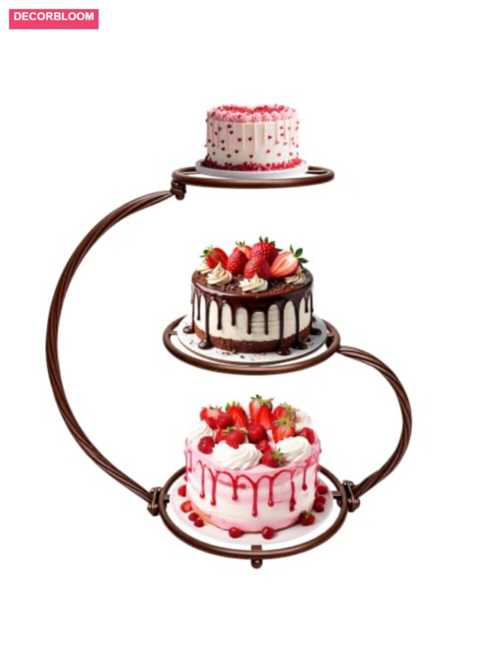 3-Tier Iron Cake Stand Vintage Dessert Serving Tray Display Rack